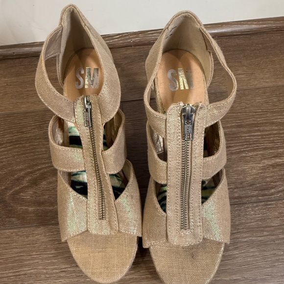 SM Steve Madden Women's Wedge Espadrille Open Toe Zip Front Sandal, Size 10 - Picture 2 of 11